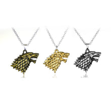 Load image into Gallery viewer, Stark Wolf Logo Necklace